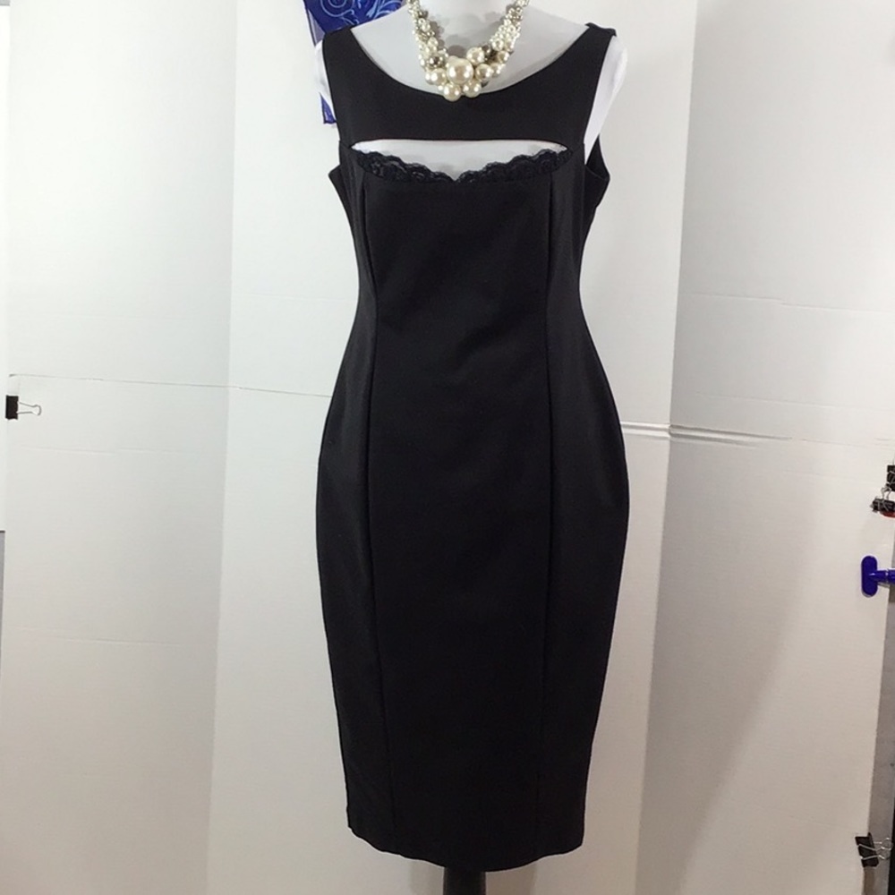 Kitten D’Amour Peekaboo Wiggle midi dress NWT 14